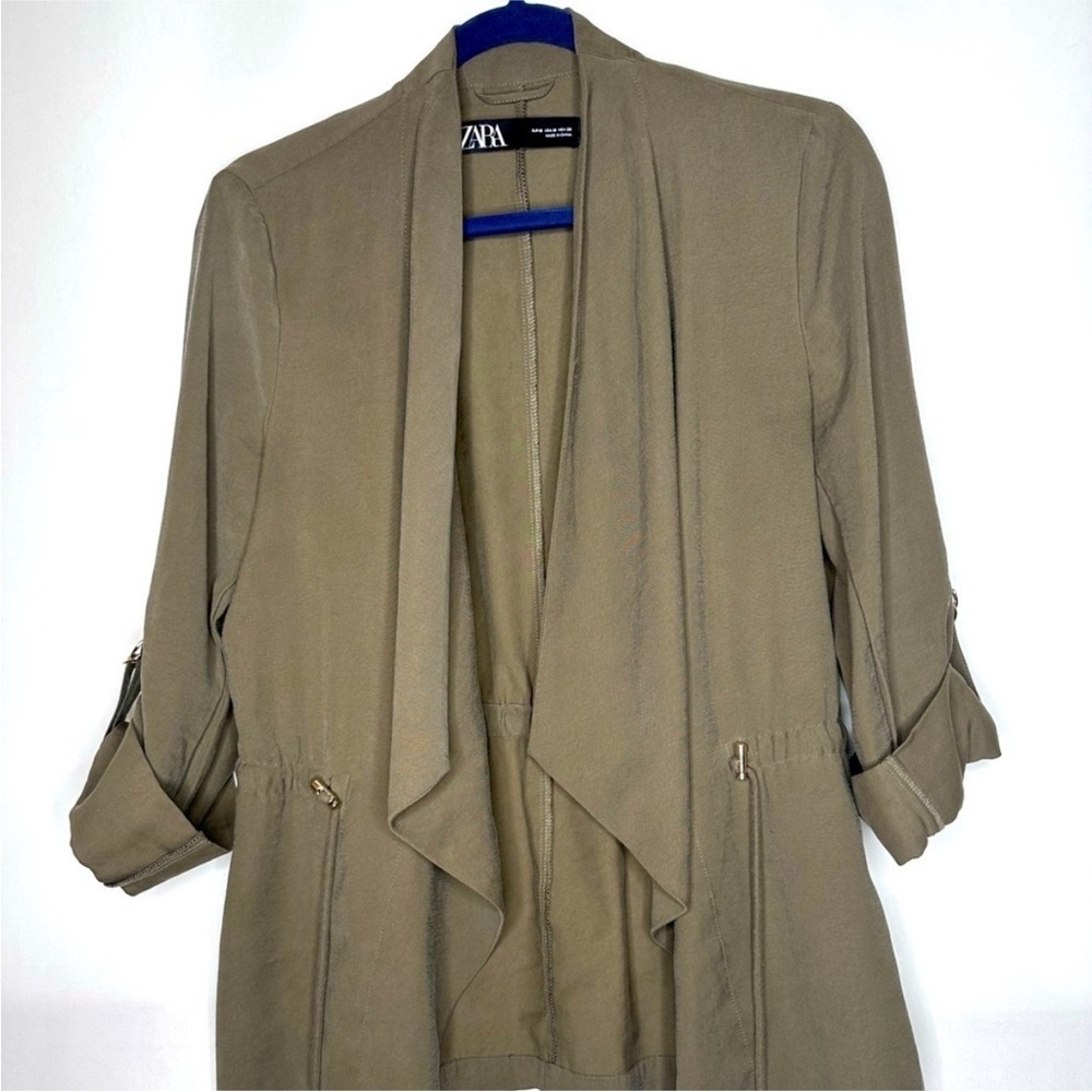Zara Olive Green Drape Parka Jacket